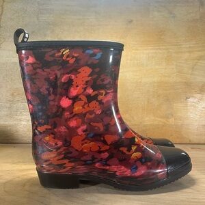 Sanmm Womens Size 9.5 (41) Floral Rain Boots Multicolor